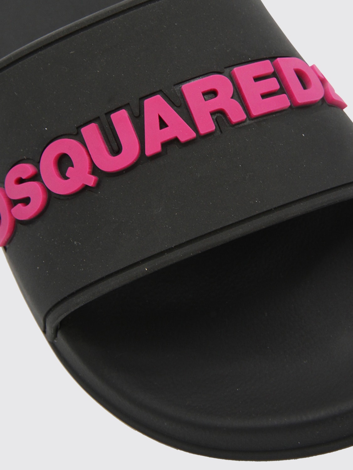 DSQUARED2 SANDALI BASSI: Sliders Dsquared2 in gomma, Fuxia - Img 4