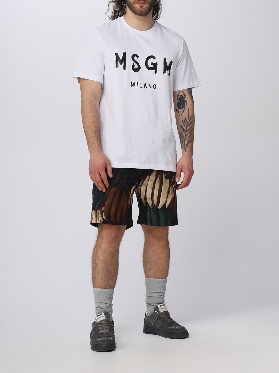 MSGM SHORT: MSGM shorts in poplin, Multicolor - Img 2