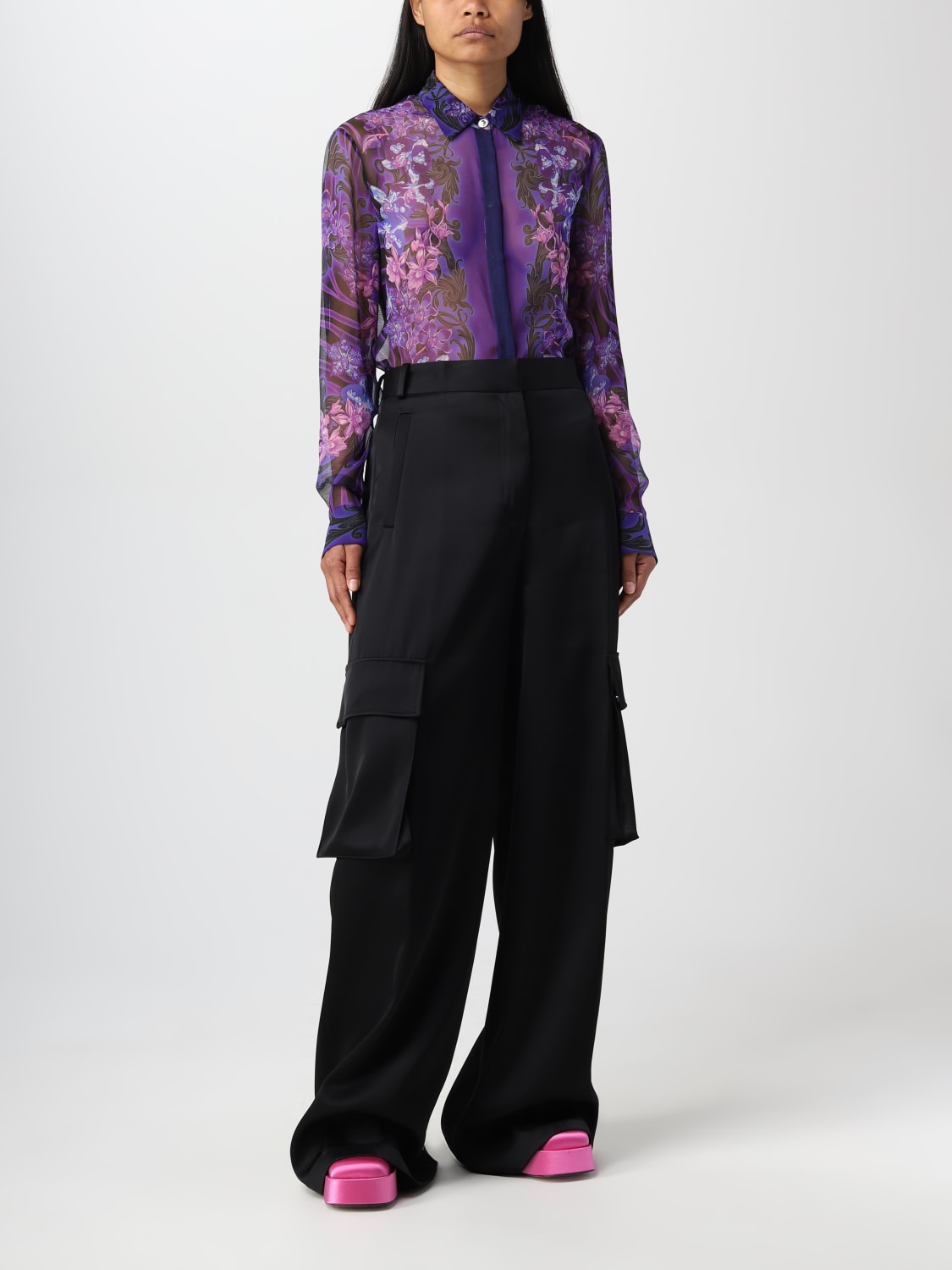 VERSACE PANTALON: Pantalon femme Versace, Noir - Img 2