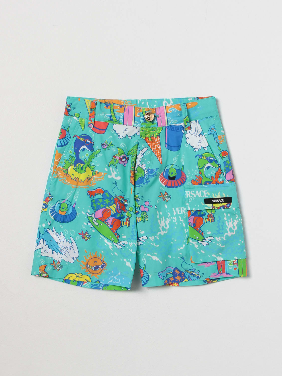 VERSACE SHORTS: Shorts kids Versace Young, Green - Img 1