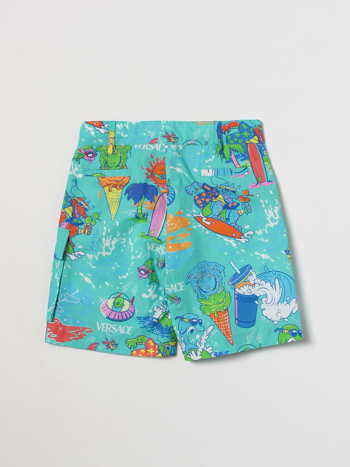 VERSACE SHORTS: Shorts kids Versace Young, Green - Img 2