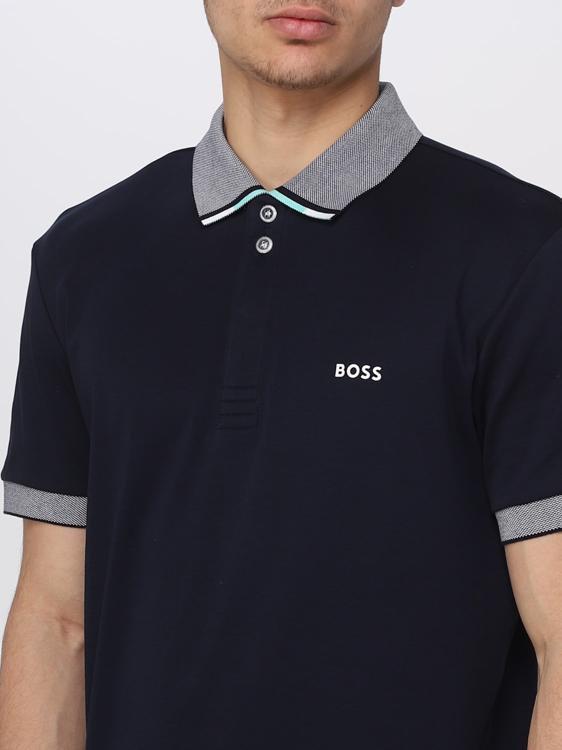 BOSS POLO: Polo Boss in cotone, Blue - Img 3