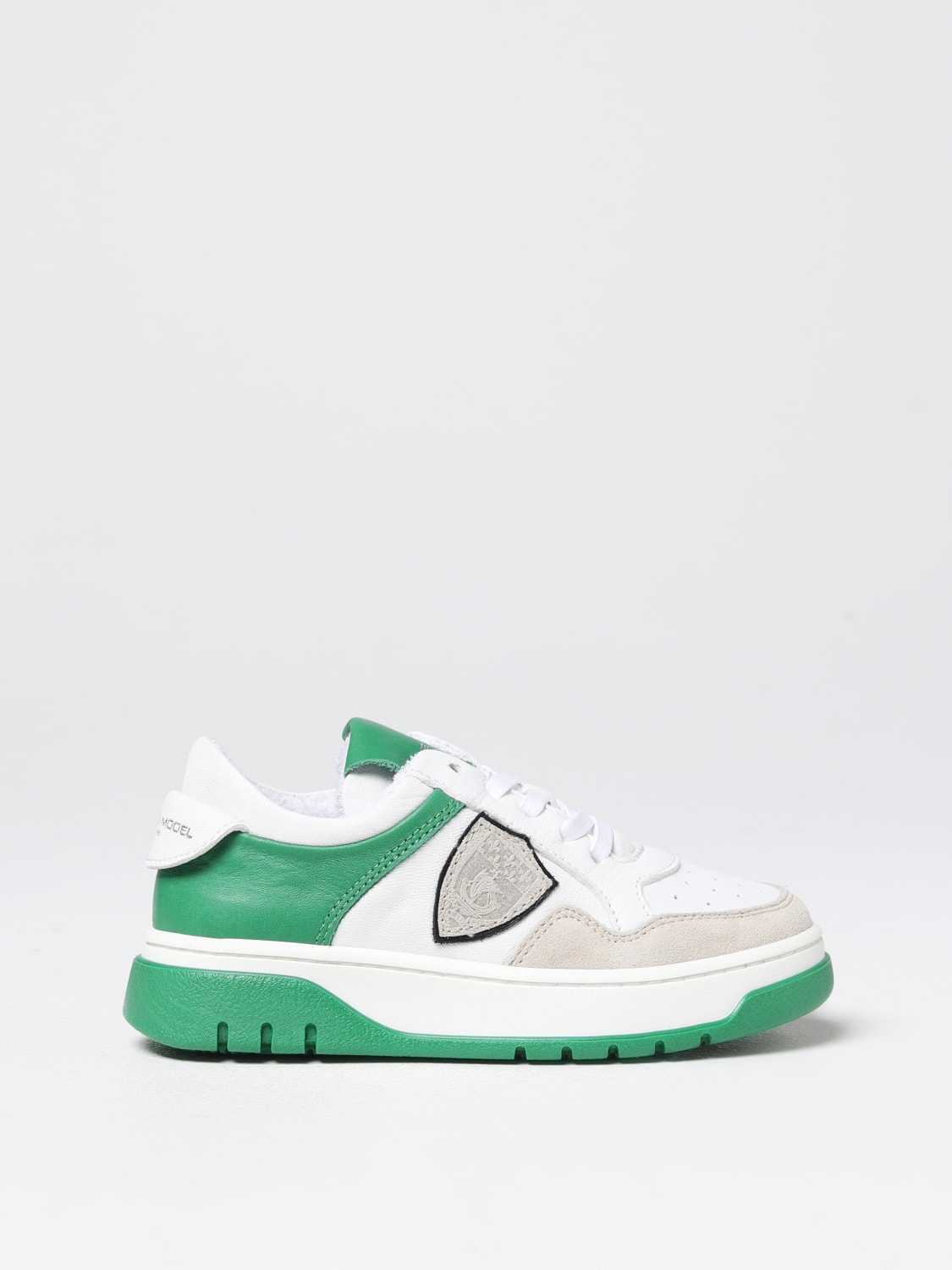 PHILIPPE MODEL JUNIOR SNEAKERS: Sneakers Philippe Model Junior in pelle, Bianco - Img 1