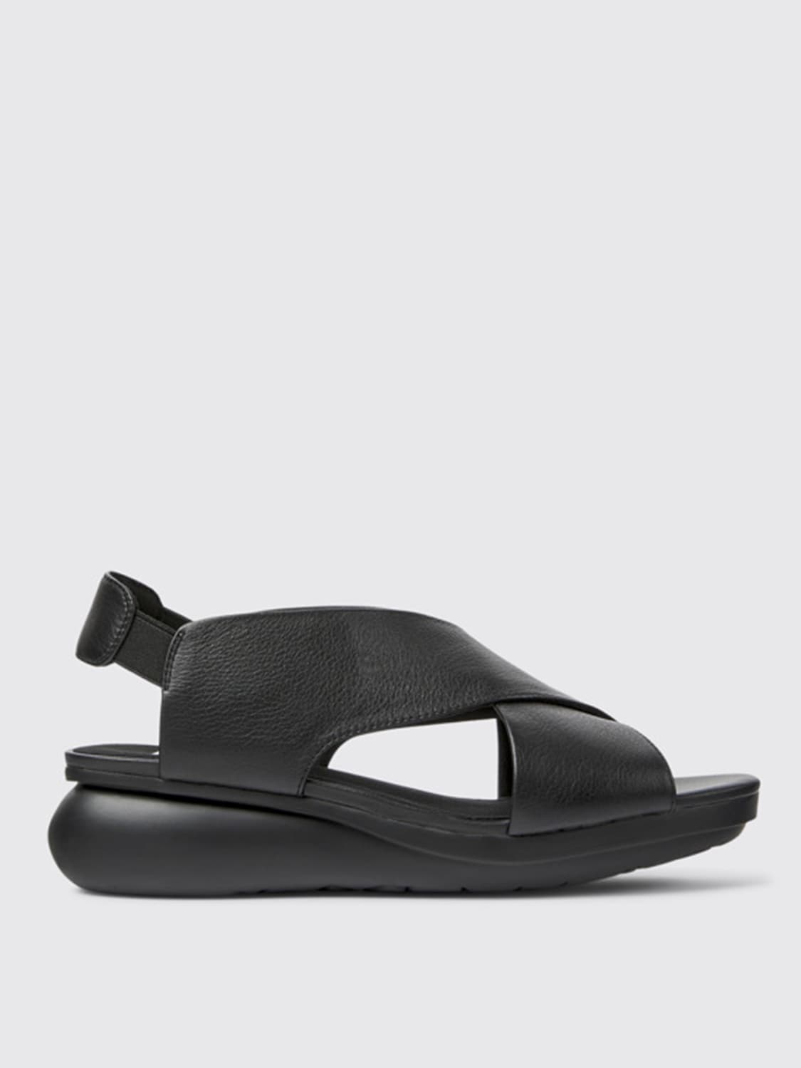 CAMPER FLAT SANDALS: Camper Balloon sandals in leather, Black - Img 1