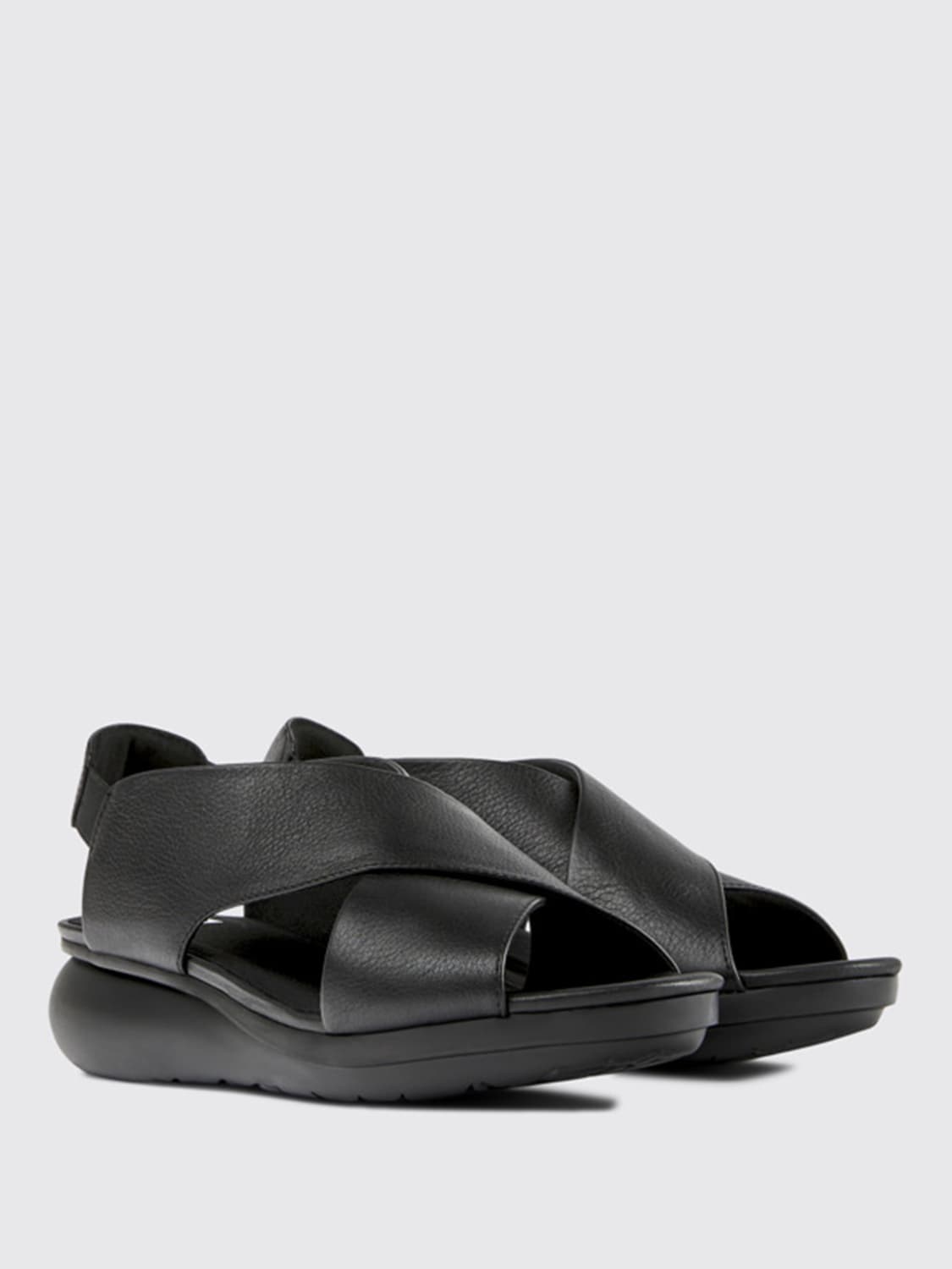 CAMPER FLAT SANDALS: Camper Balloon sandals in leather, Black - Img 2