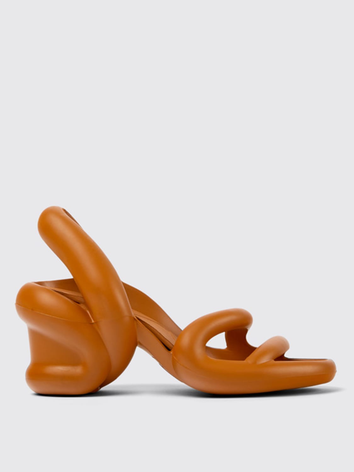 CAMPER HEELED SANDALS: Camper Kobarah rubber sandals, Brown - Img 1