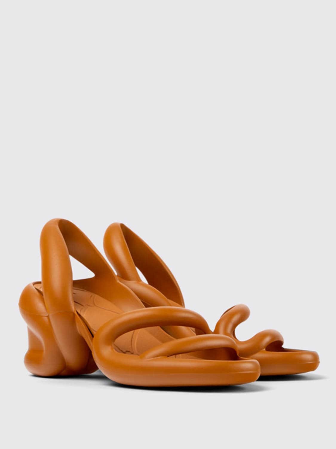 CAMPER HEELED SANDALS: Camper Kobarah rubber sandals, Brown - Img 2