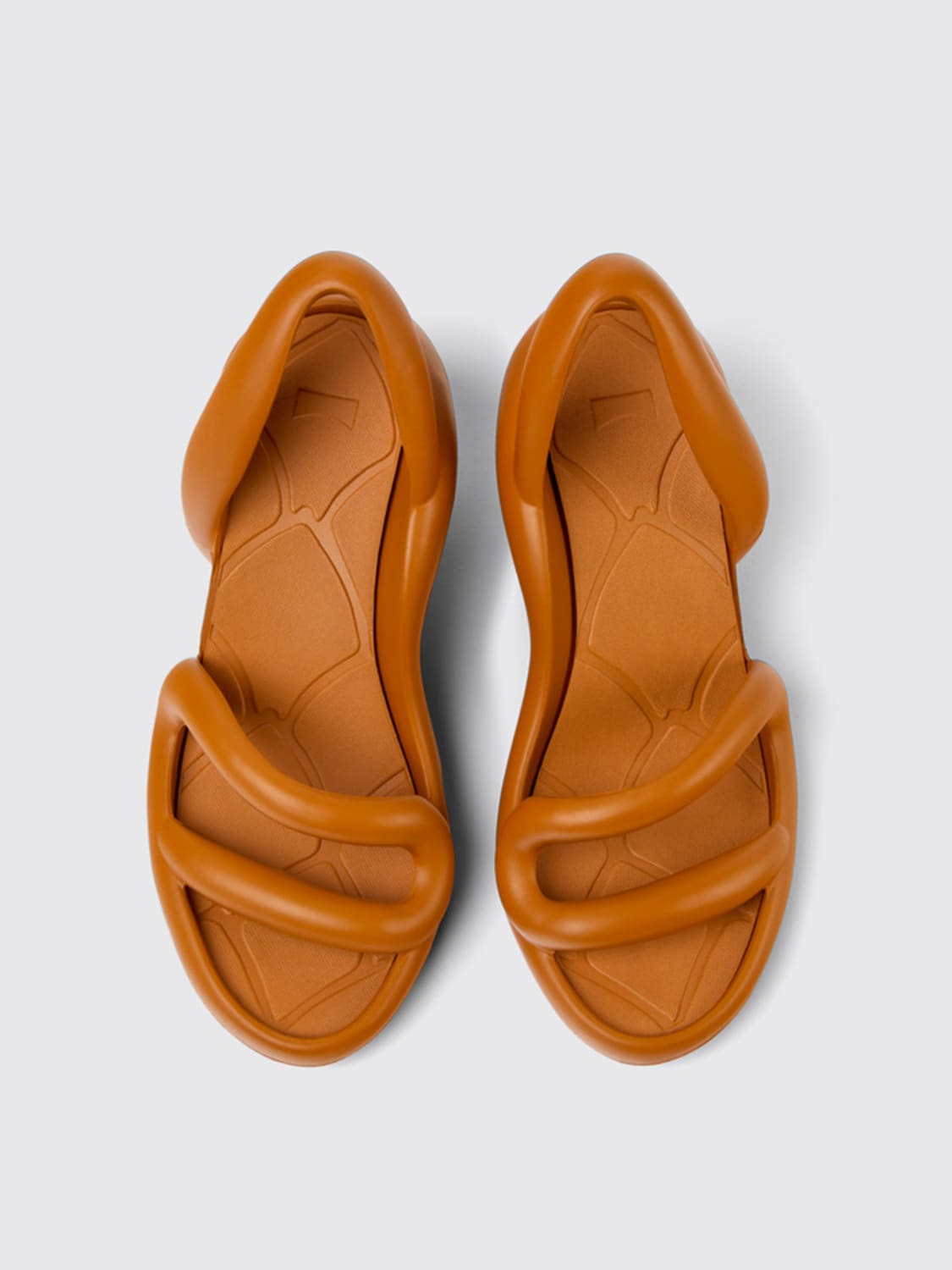 CAMPER HEELED SANDALS: Camper Kobarah rubber sandals, Brown - Img 3