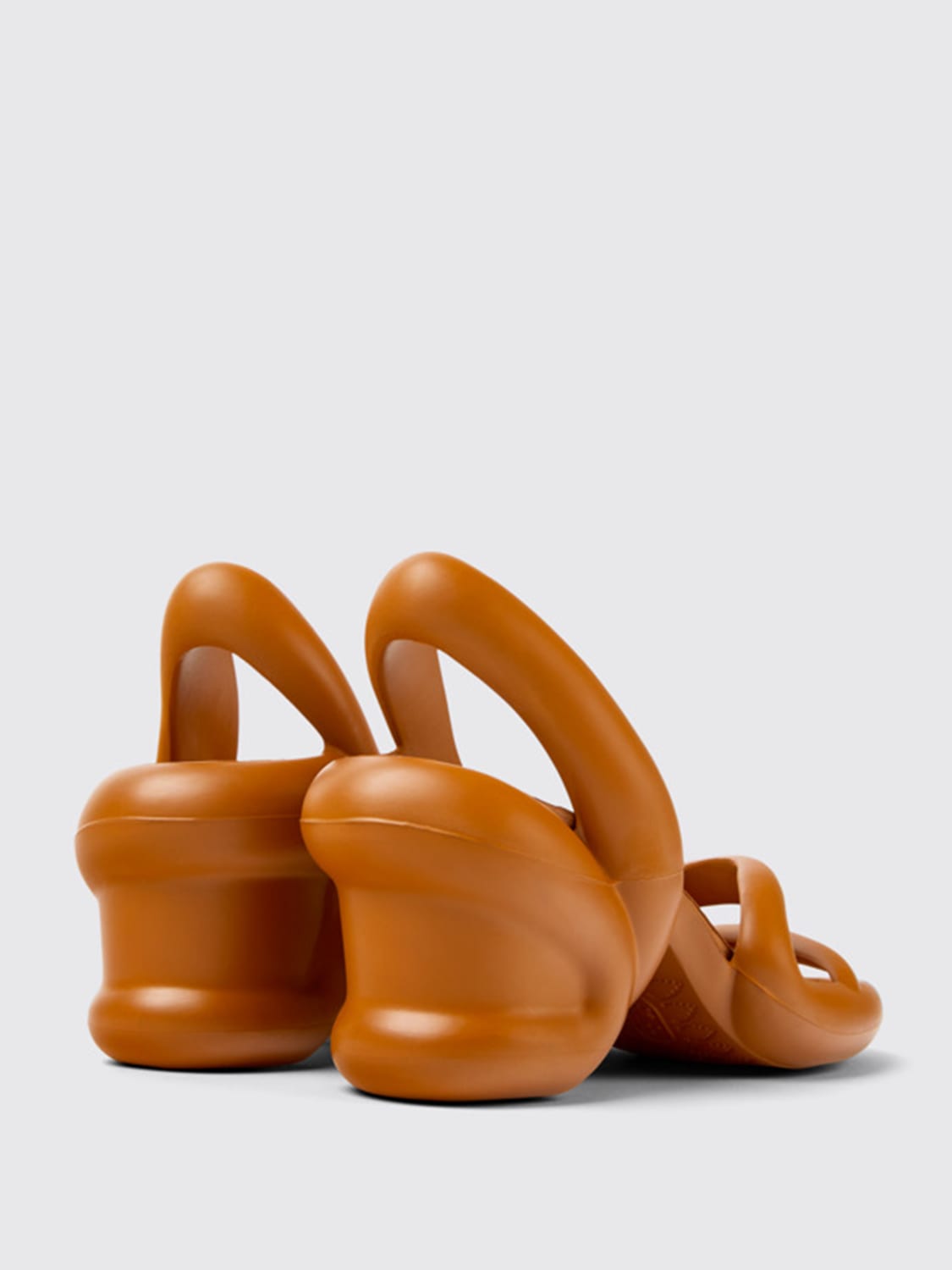 CAMPER HEELED SANDALS: Camper Kobarah rubber sandals, Brown - Img 4