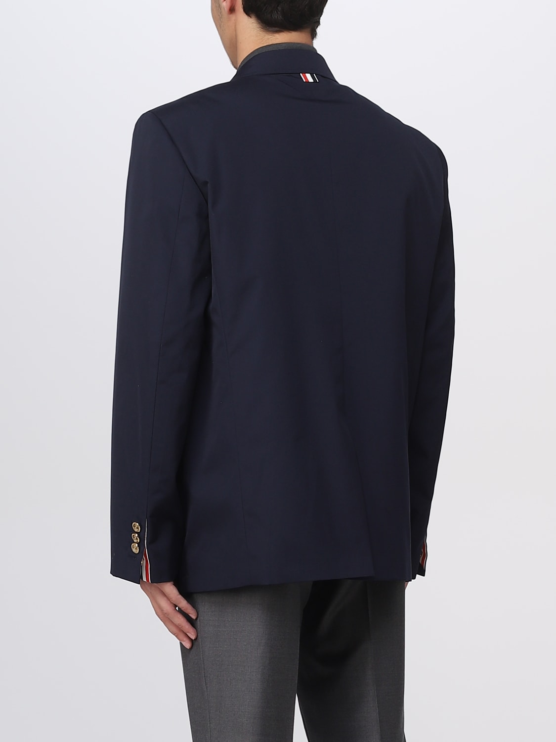 THOM BROWNE JACKET: Thom Browne blazer in cotton blend, Blue - Img 3