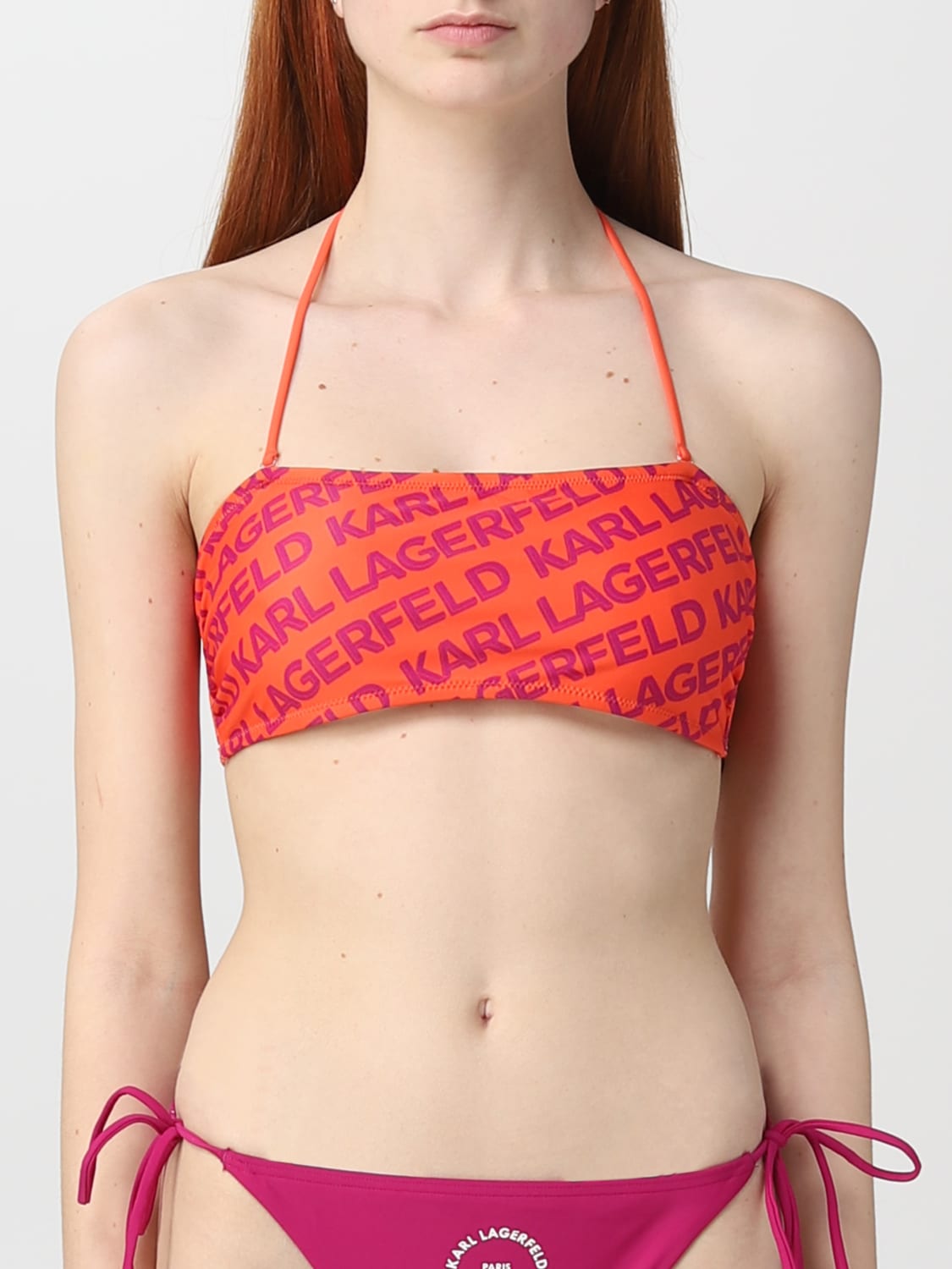 KARL LAGERFELD SWIMSUIT: Swimsuit woman Karl Lagerfeld, Orange - Img 1