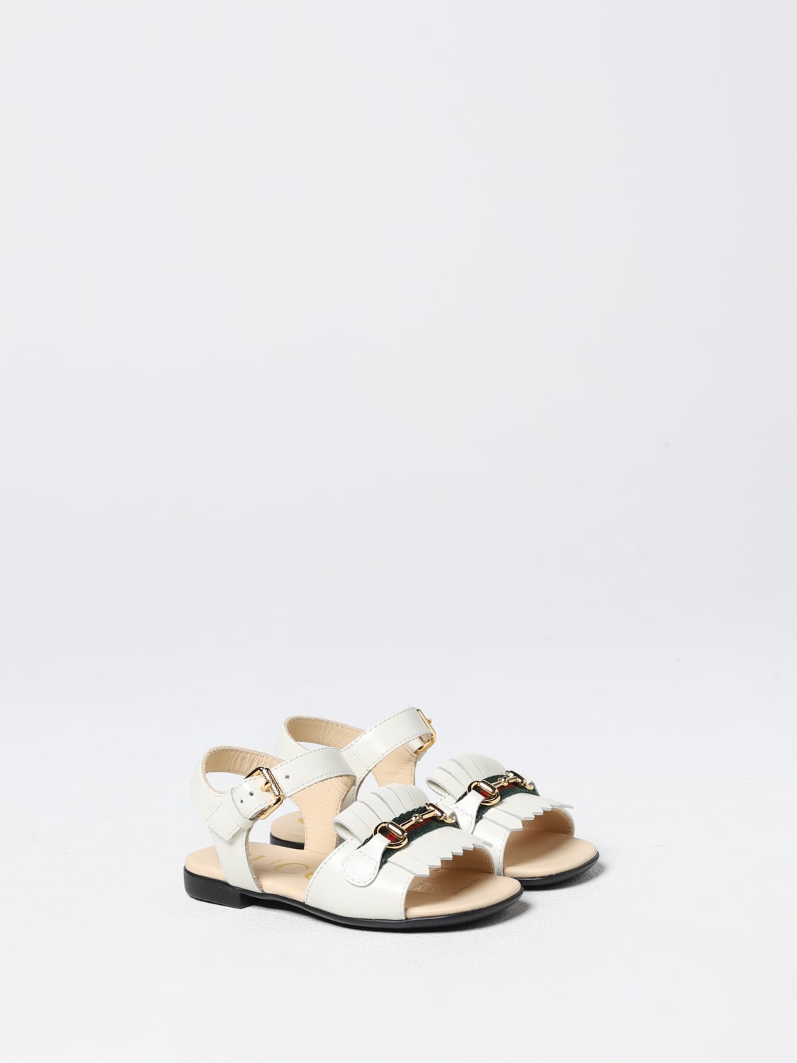 GUCCI SHOES: Gucci sandal in brushed leather, White - Img 2