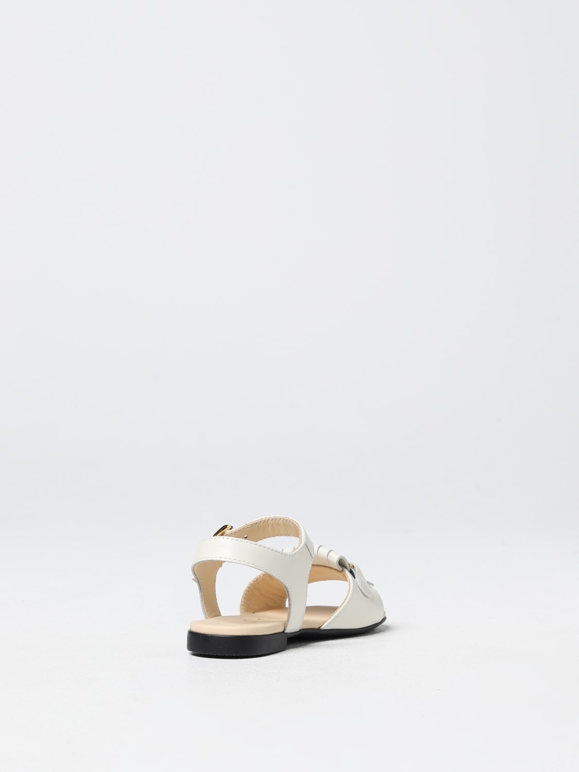 GUCCI SHOES: Gucci sandal in brushed leather, White - Img 3