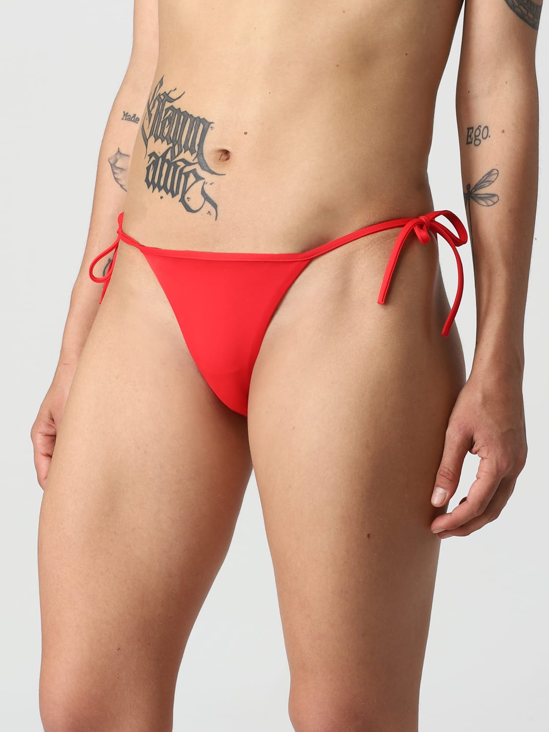 DSQUARED2 COSTUME: Slip bikini Dsquared2 in tessuto stretch, Rosso - Img 3