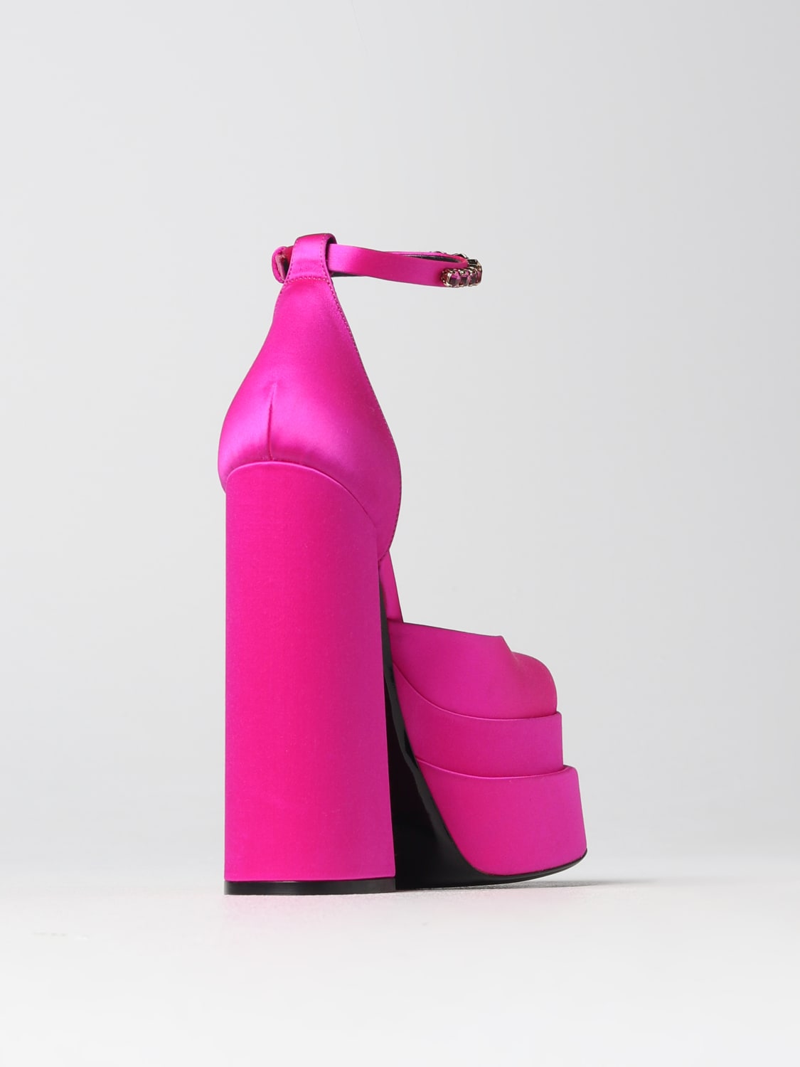 VERSACE HIGH HEEL SHOES: Mary Jane Medusa Aevitas Versace in satin, Fuchsia - Img 3