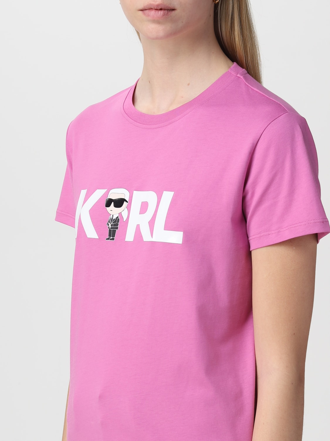 KARL LAGERFELD T-SHIRT: T-shirt woman Karl Lagerfeld, Fuchsia - Img 3