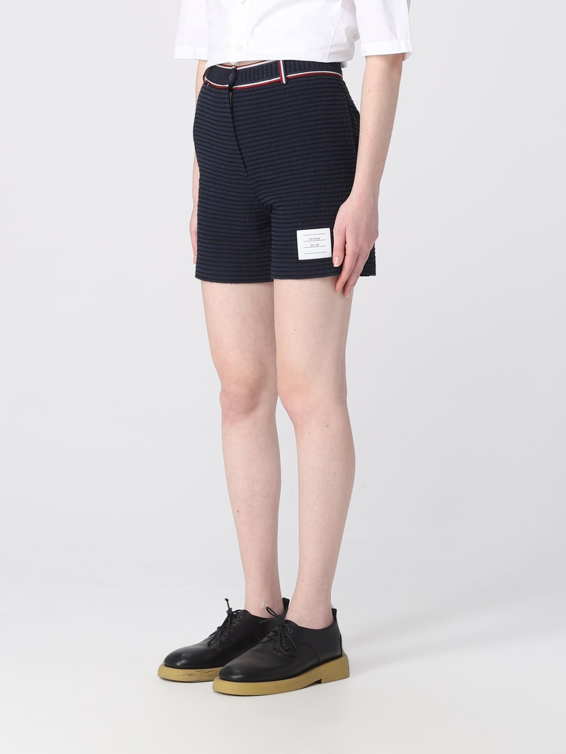 THOM BROWNE: shorts in cotton blend - Blue | Thom Browne