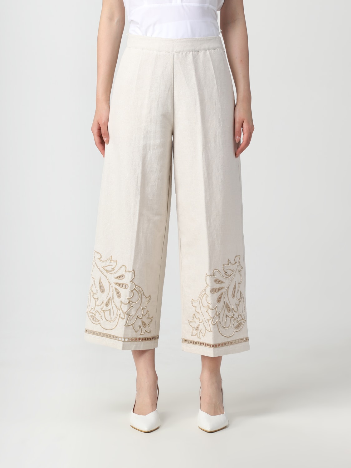 TWINSET PANTALON: Pantalon femme Twinset, Blanc - Img 1