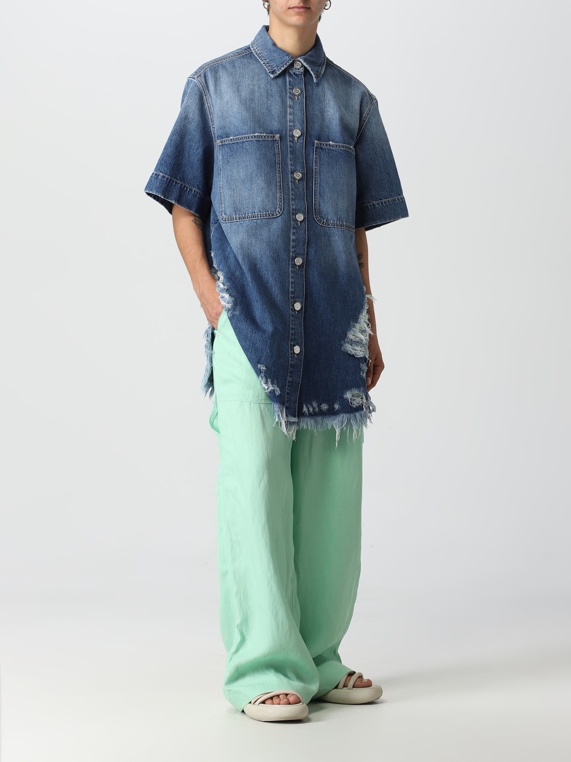 STELLA MCCARTNEY GONNA: Camicia Stella McCartney in denim, Blue - Img 2