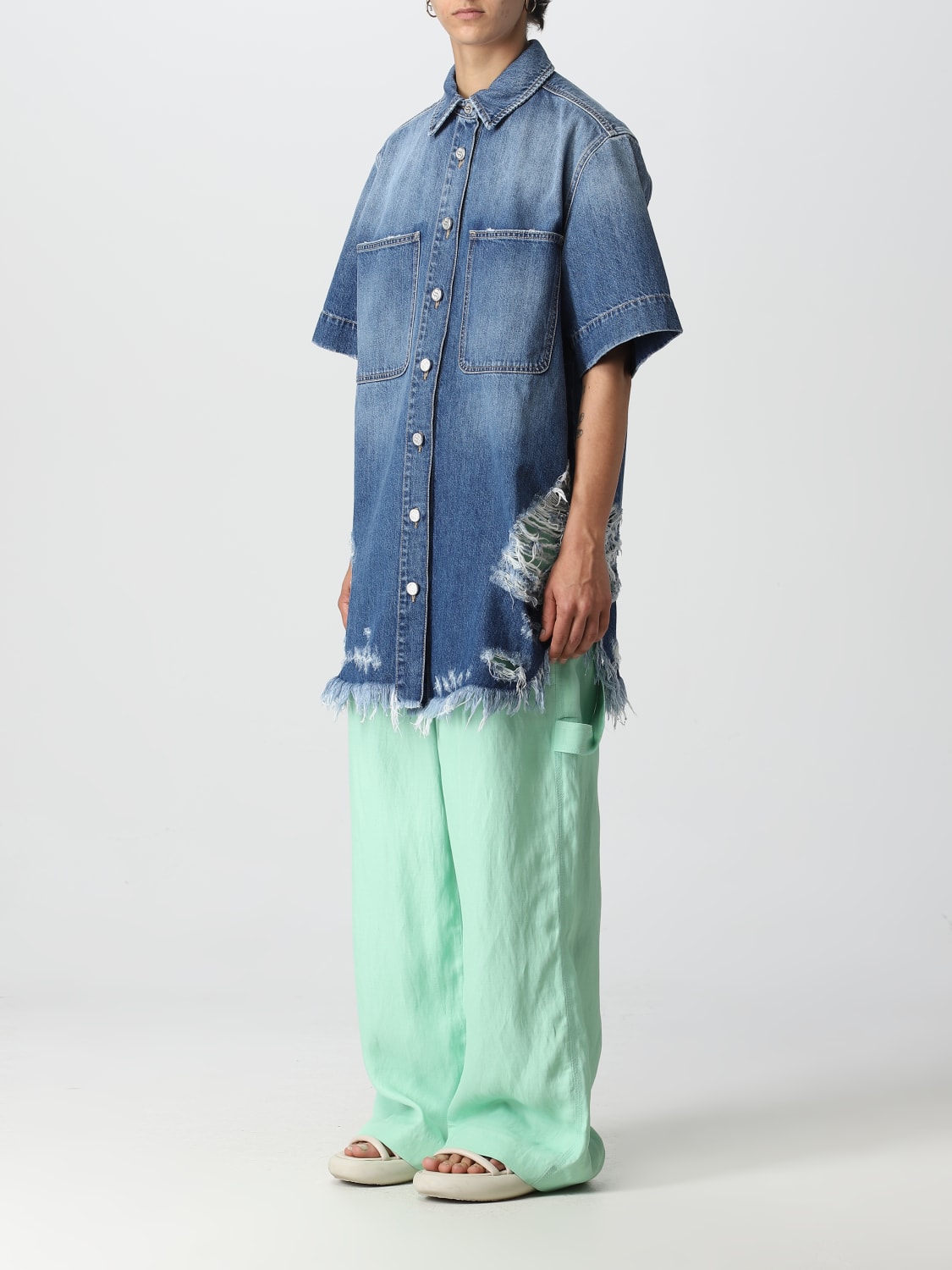 STELLA MCCARTNEY GONNA: Camicia Stella McCartney in denim, Blue - Img 4