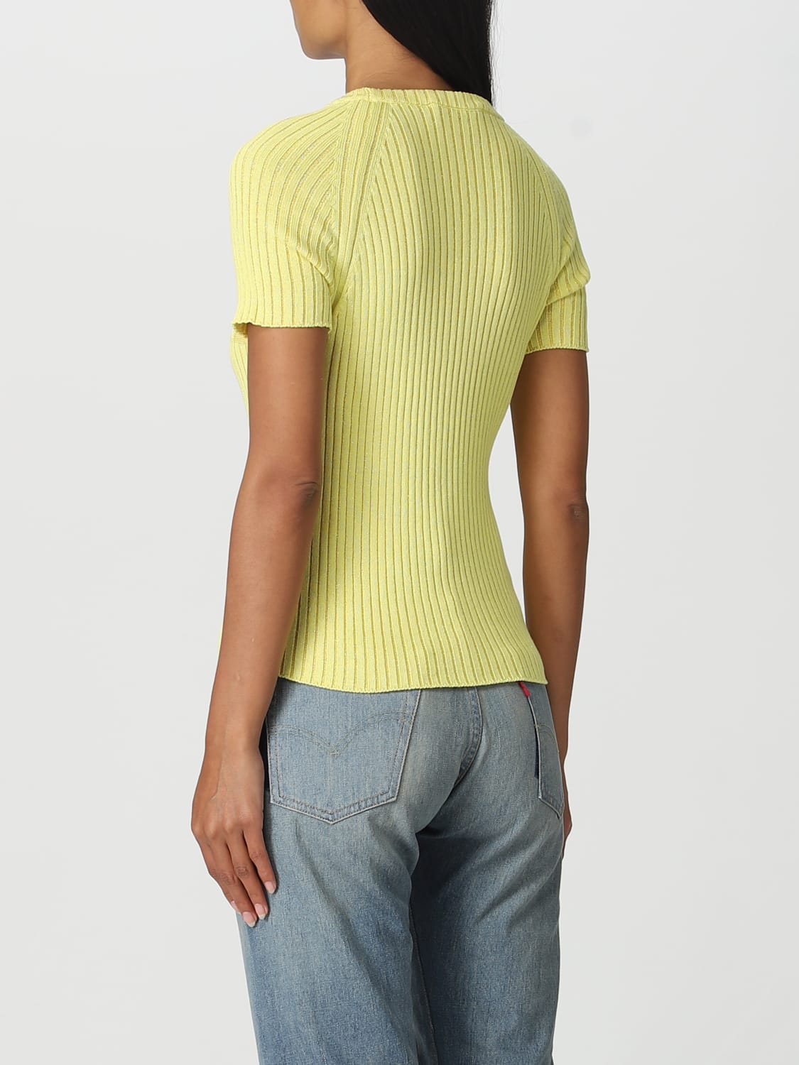 Tシャツ・カットソー CORMIO Women Tops OMA5YELLOW Yellow Cormio Outlet: T-shirt woman - Yellow | Cormio top DIAMOND