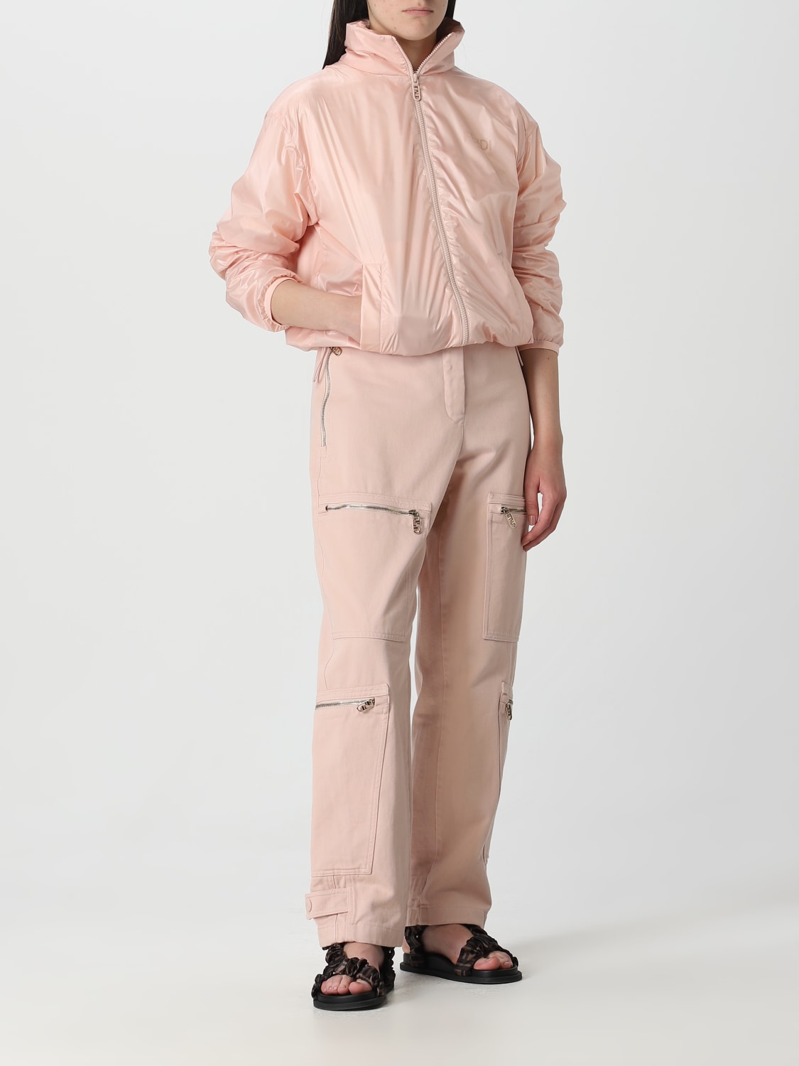 FENDI PANTS: Fendi cotton drill pants, Pink - Img 2