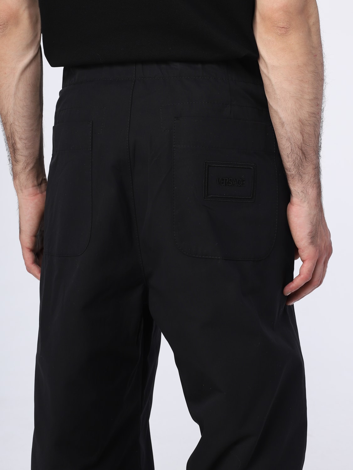 VERSACE PANTS: Versace cotton pants, Black - Img 5