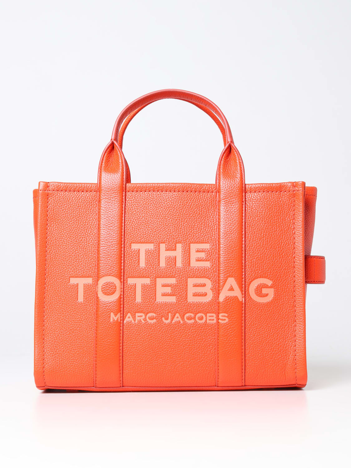 MARC JACOBS TOTE BAG: Marc Jacobs The Tote Bag in grained leather, Orange - Img 1