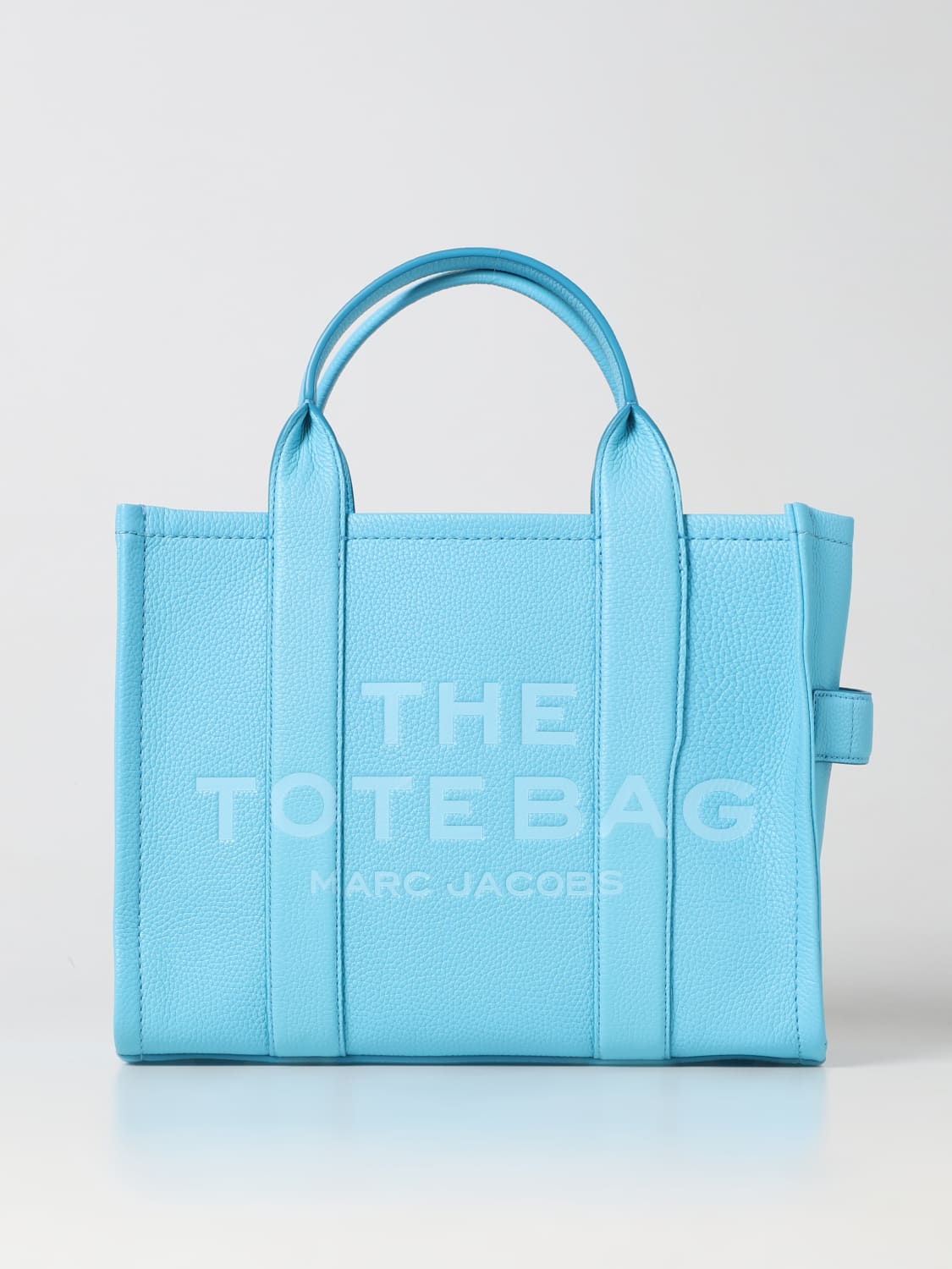 MARC JACOBS TOTE BAG: Marc Jacobs The Tote Bag in grained leather, Blue - Img 1