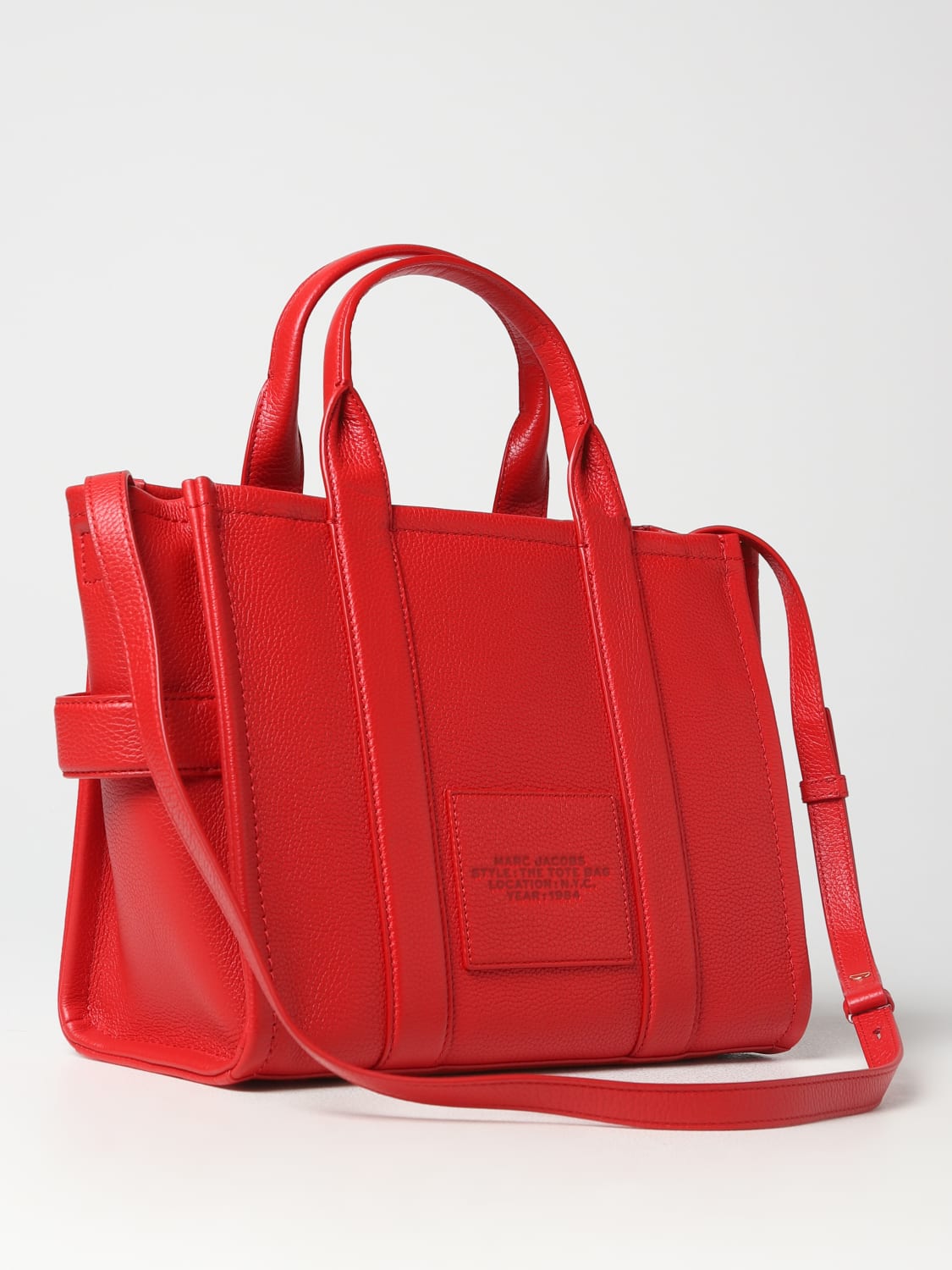 MARC JACOBS BORSA TOTE: Borsa The Tote Bag Marc Jacobs in pelle a grana, Rosso - Img 2
