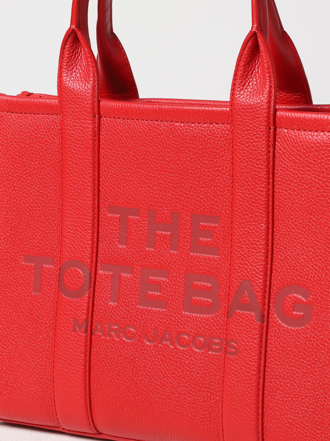 MARC JACOBS BORSA TOTE: Borsa The Tote Bag Marc Jacobs in pelle a grana, Rosso - Img 3