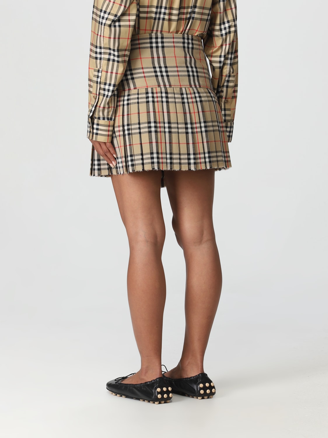 BURBERRY SKIRT: Burberry wool skirt, Beige - Img 3