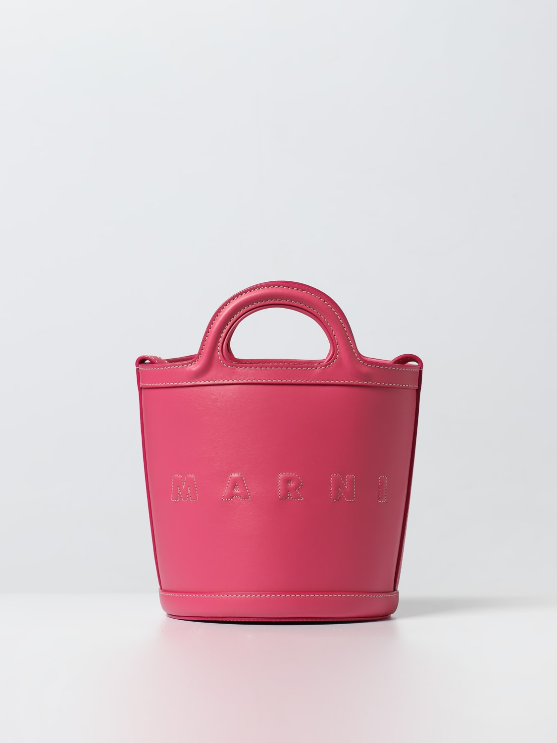 MARNI MINI BAG: Marni Tropicalia bag in smooth leather, Fuchsia - Img 1
