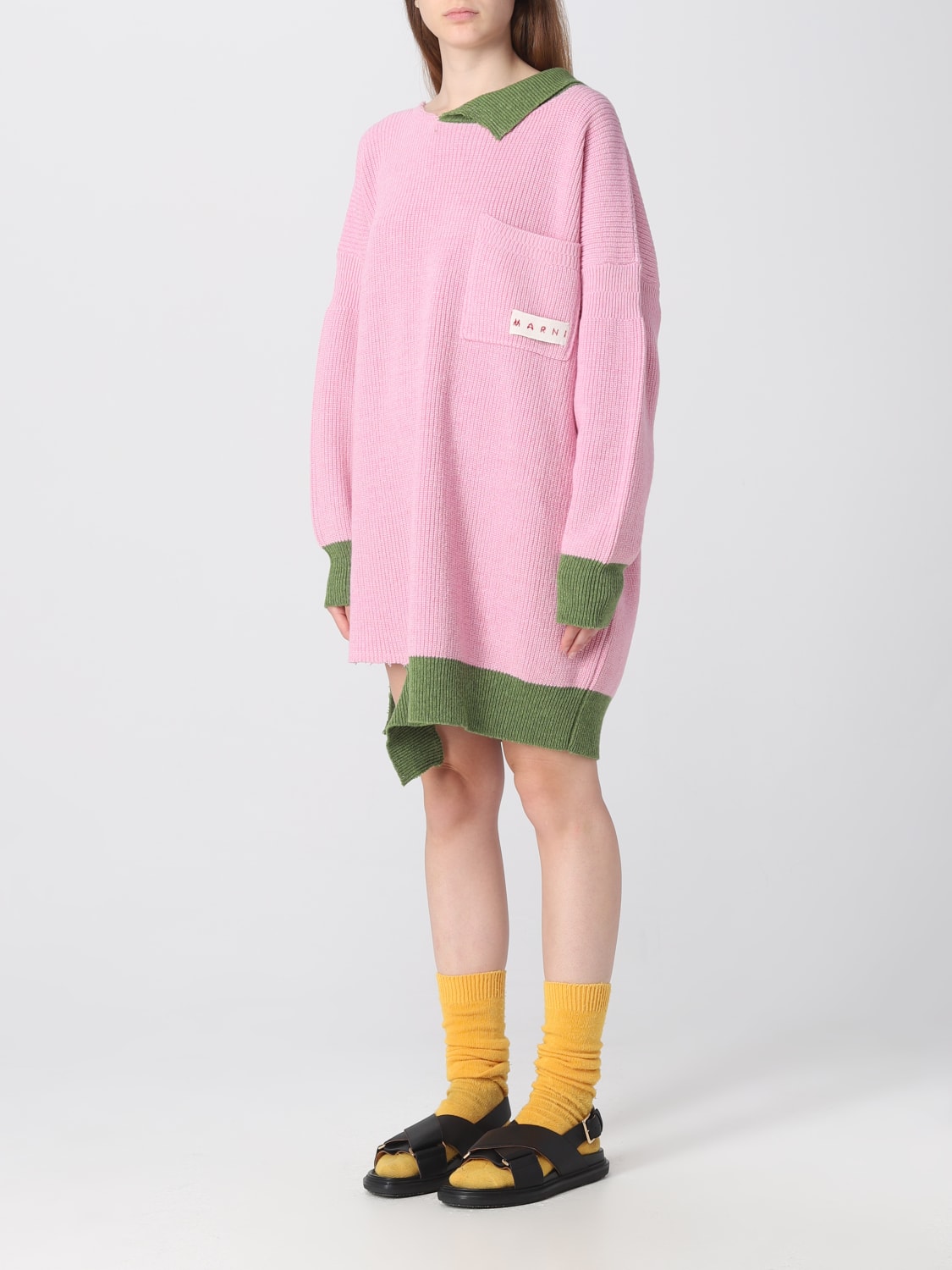 MARNI DRESS: Marni suit in wool and cotton blend, Pink - Img 4