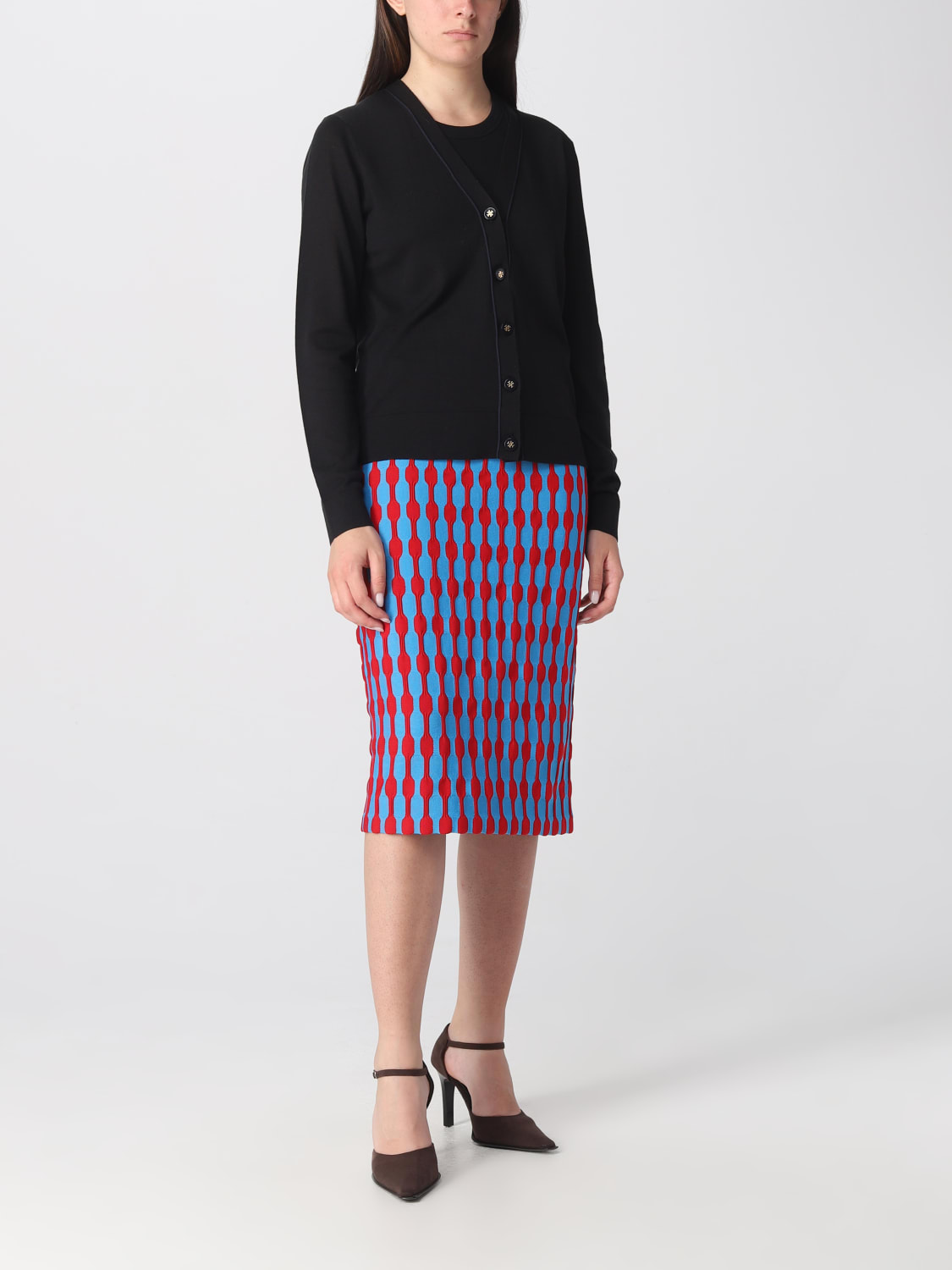 TORY BURCH SWEATER: Tory Burch wool and silk blend cardigan, Black - Img 2