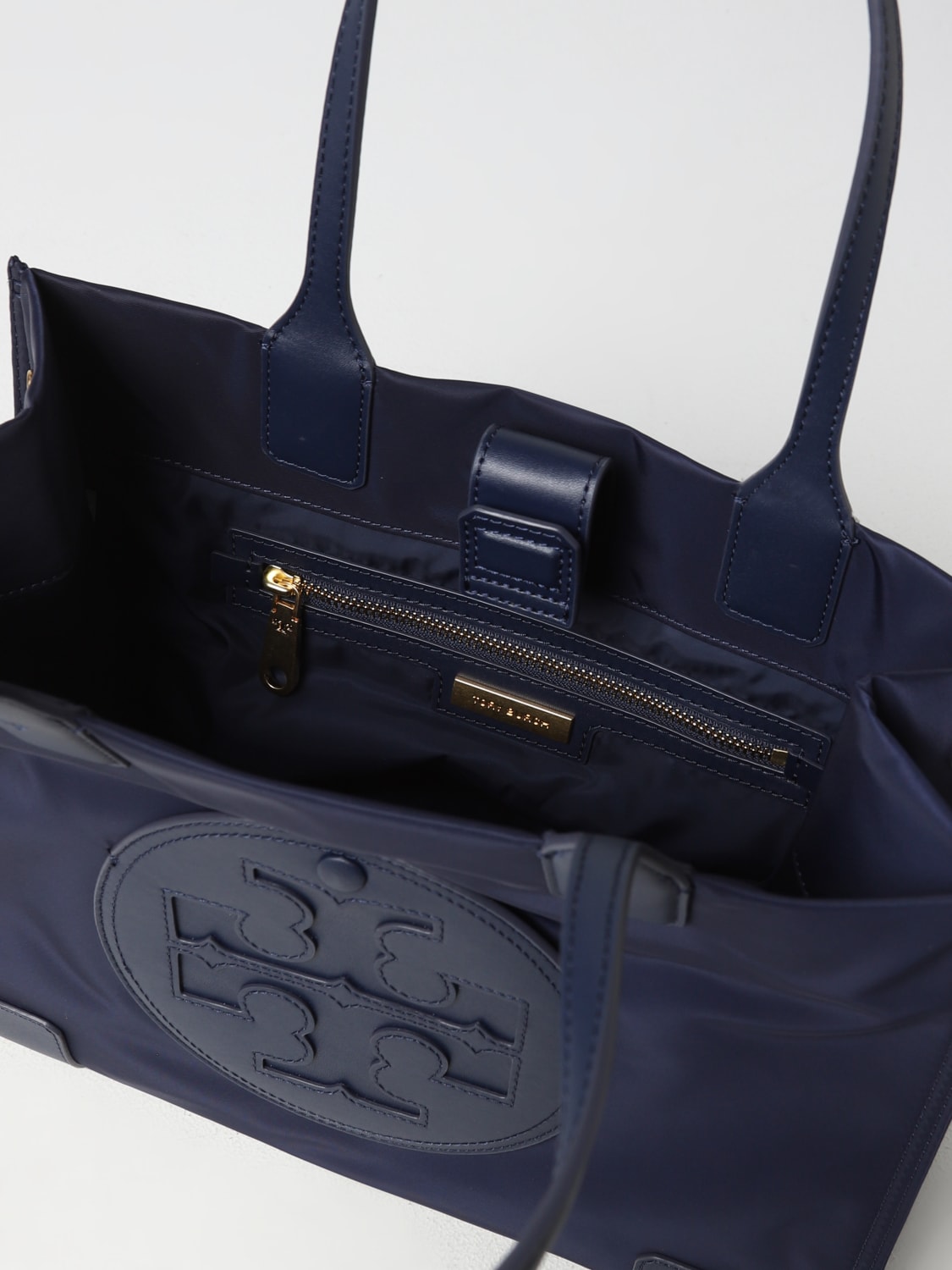 TORY BURCH Ella bag in recycled nylon Navy Tory Burch tote bags 88578 online at GIGLIO.COM