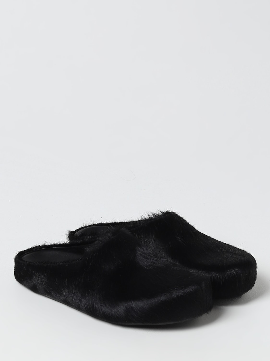 MARNI SHOES: Marni sabots in fur, Black - Img 2