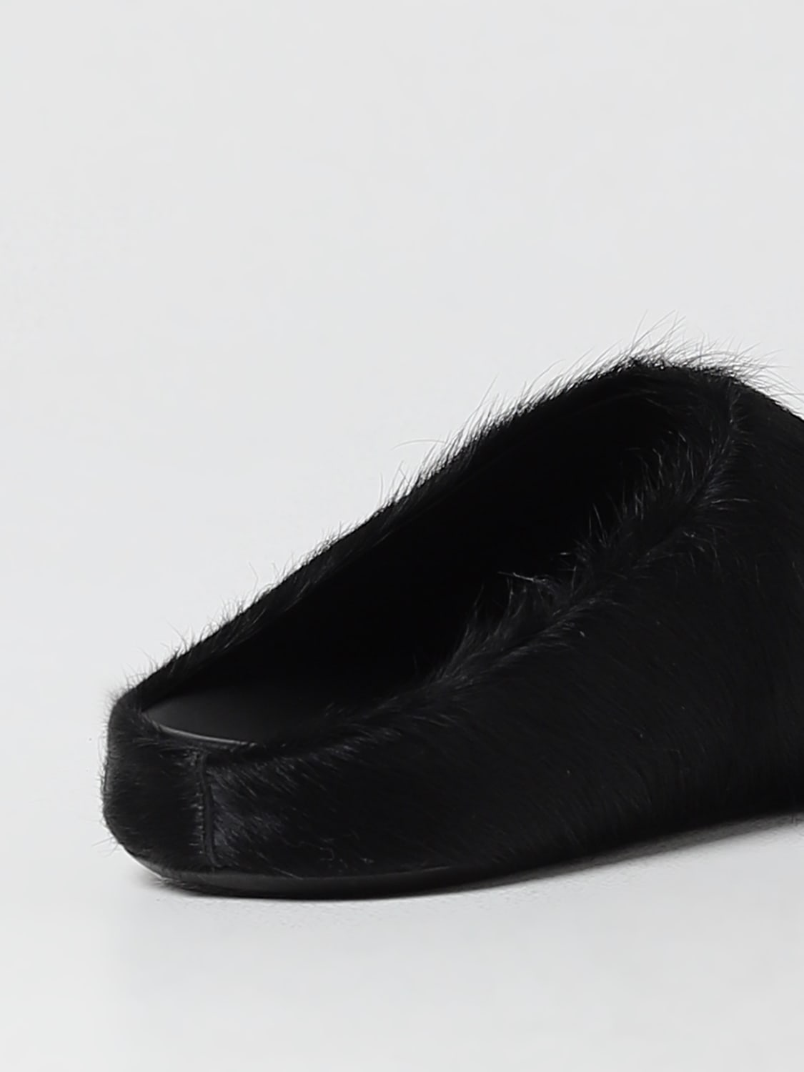 MARNI SHOES: Marni sabots in fur, Black - Img 3