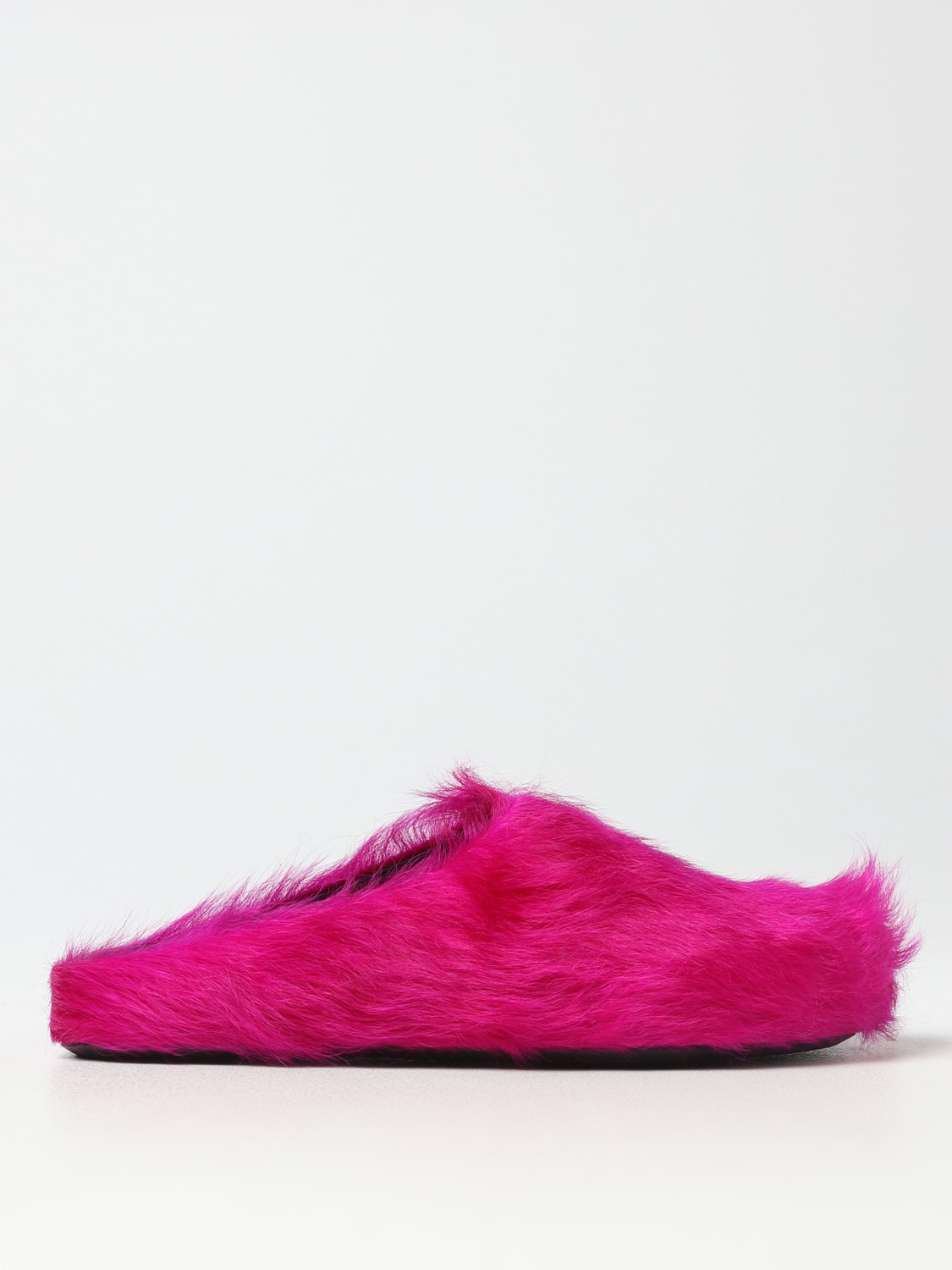 MARNI SHOES: Marni sabots in fur, Fuchsia - Img 1