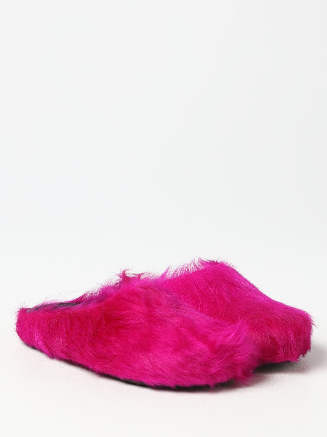 MARNI SHOES: Marni sabots in fur, Fuchsia - Img 2
