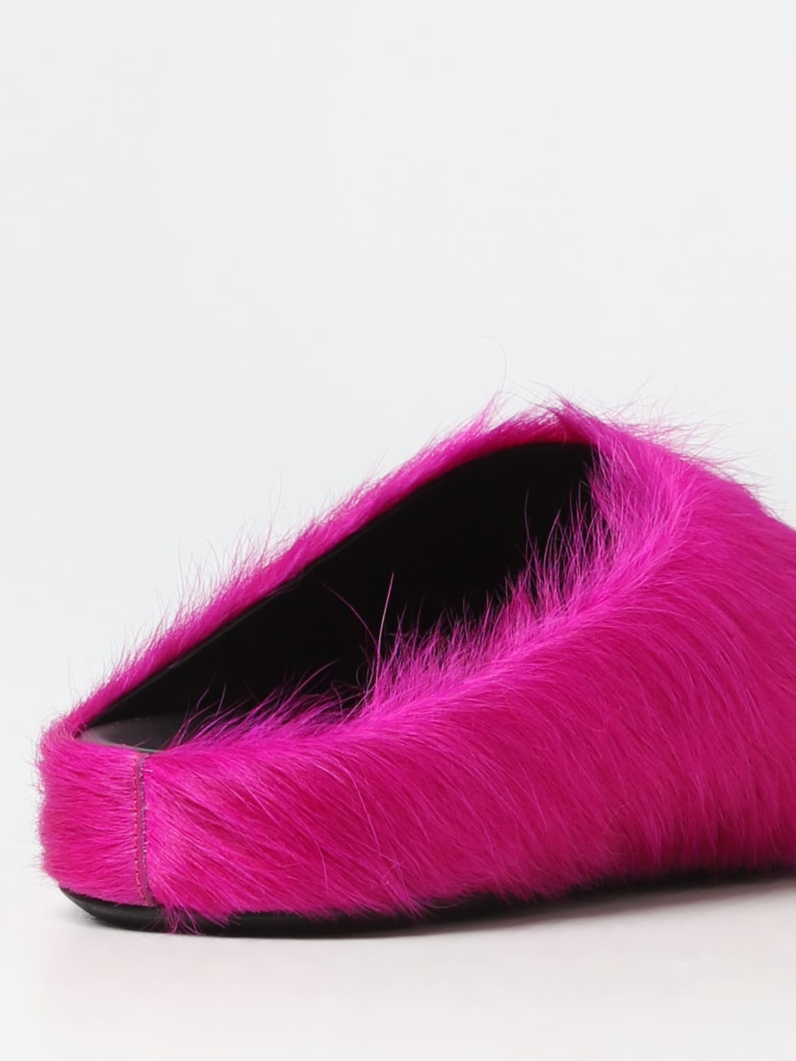 MARNI SHOES: Marni sabots in fur, Fuchsia - Img 3