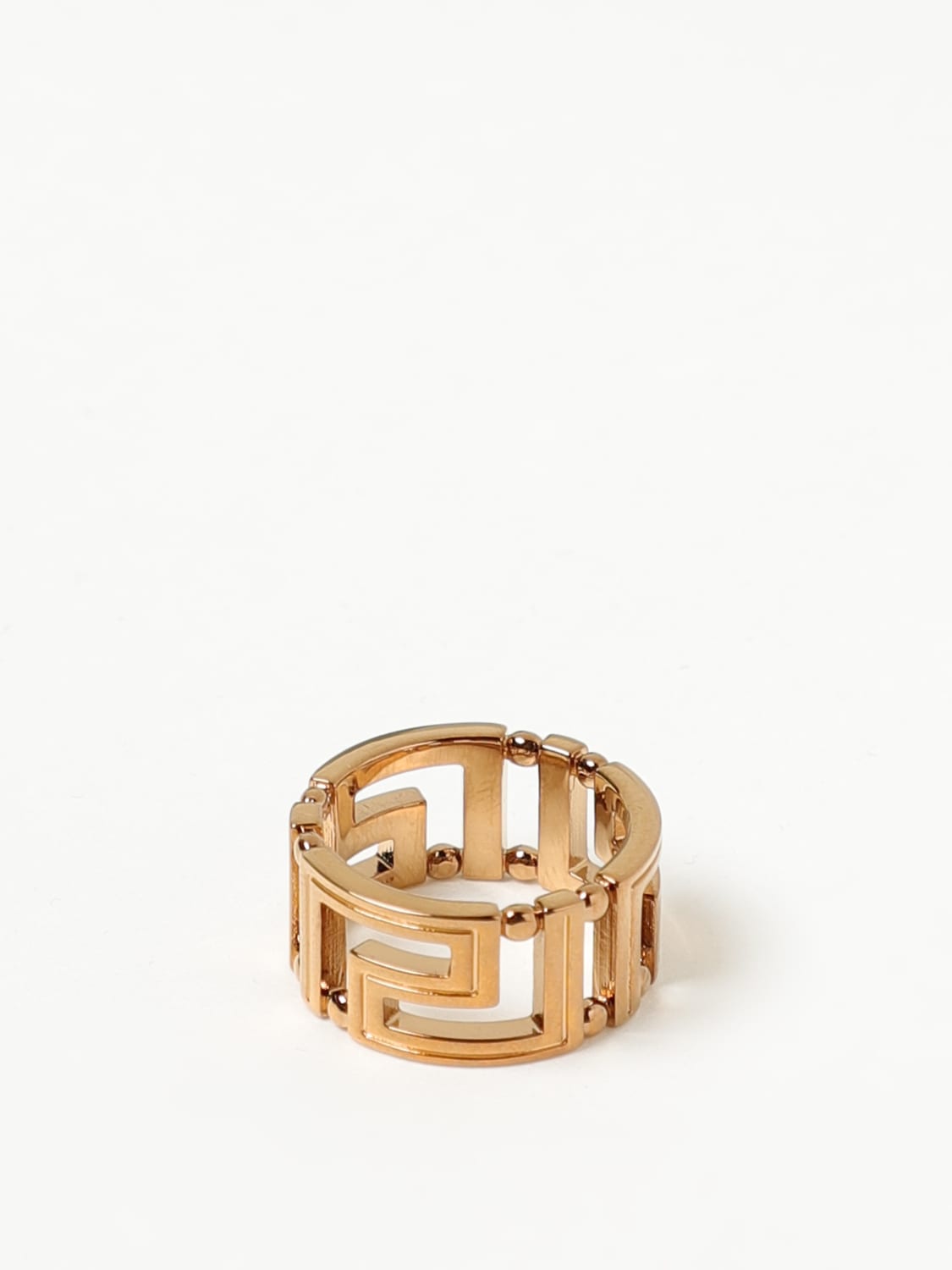 VERSACE JEWEL: Versace Greca ring in brass, Gold - Img 2