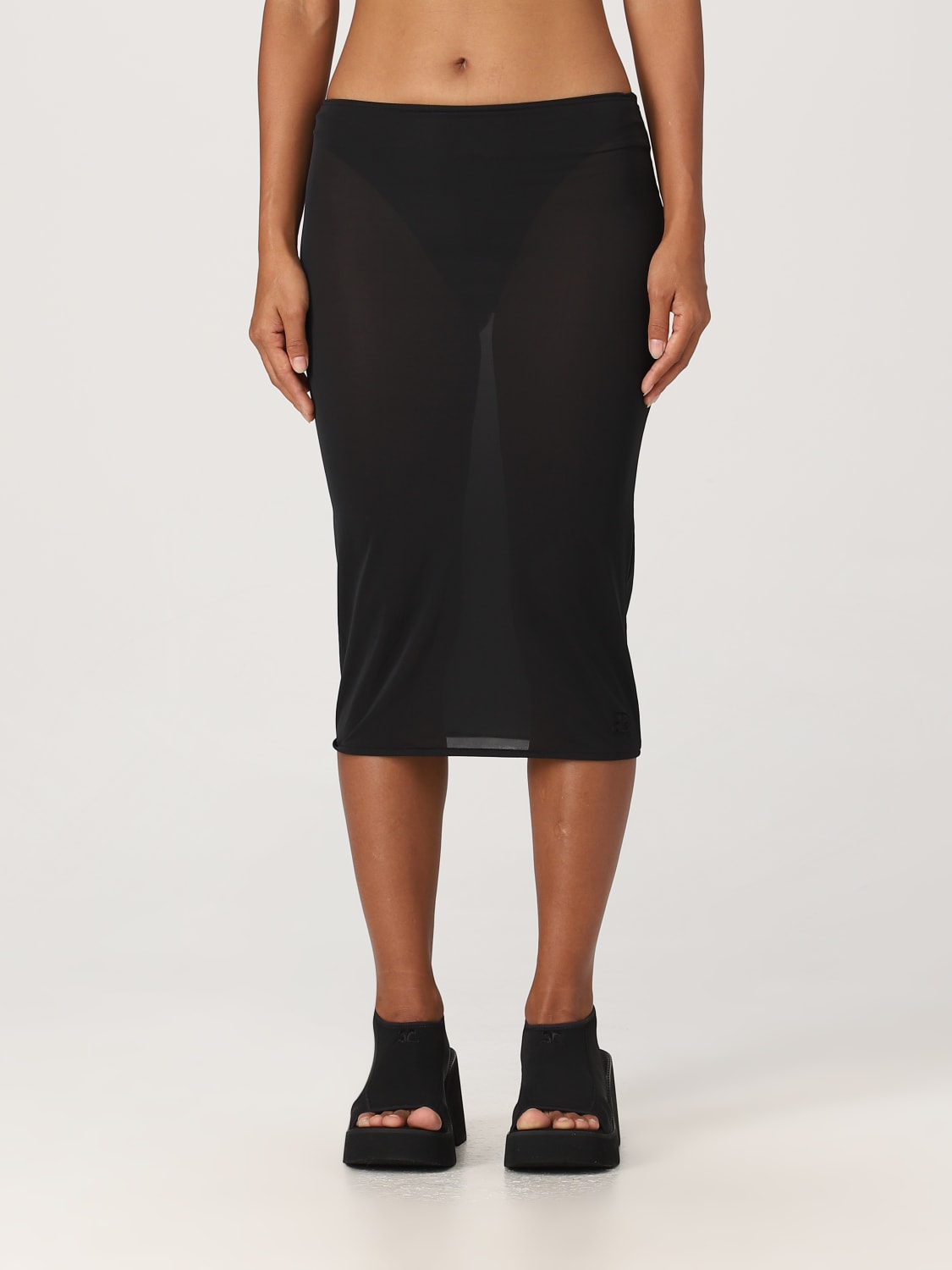 COURRÈGES SKIRT: Skirt woman CourrÈges, Black - Img 1