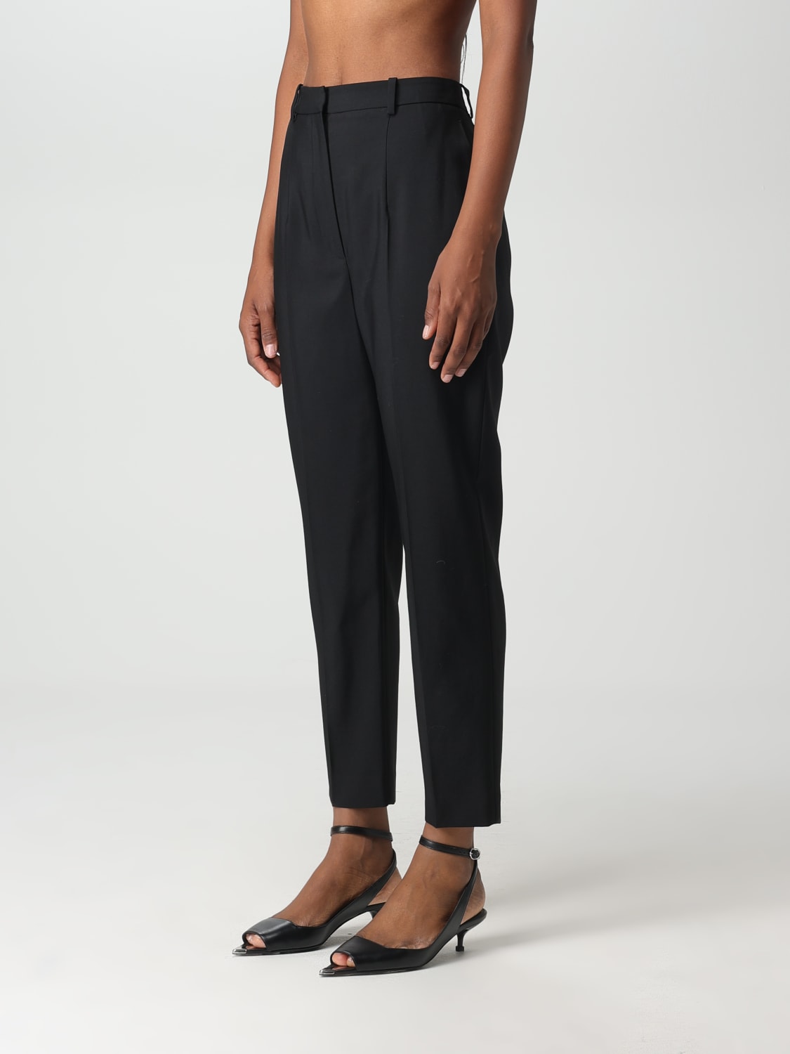 ALEXANDER MCQUEEN PANTS: Alexander McQueen pants in wool and cupro, Black - Img 4