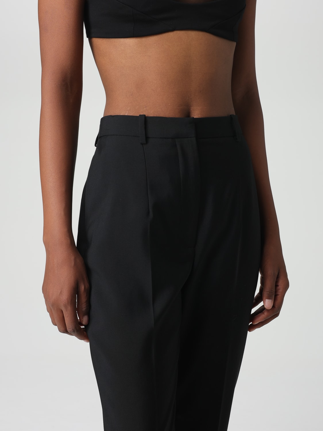 パンツ ALEXANDER MCQUEEN Woman Pants Black 585118QJACX 1000 McQueen Outlet: Trousers woman - Black | McQueen trousers