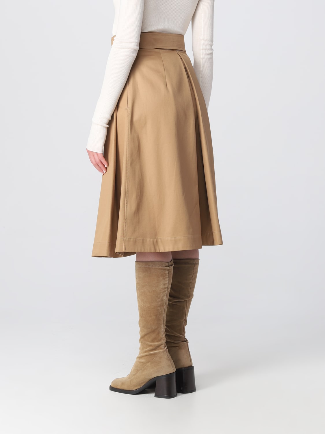 BURBERRY SKIRT: Burberry Baleigh skirt in gabardine, Beige - Img 2