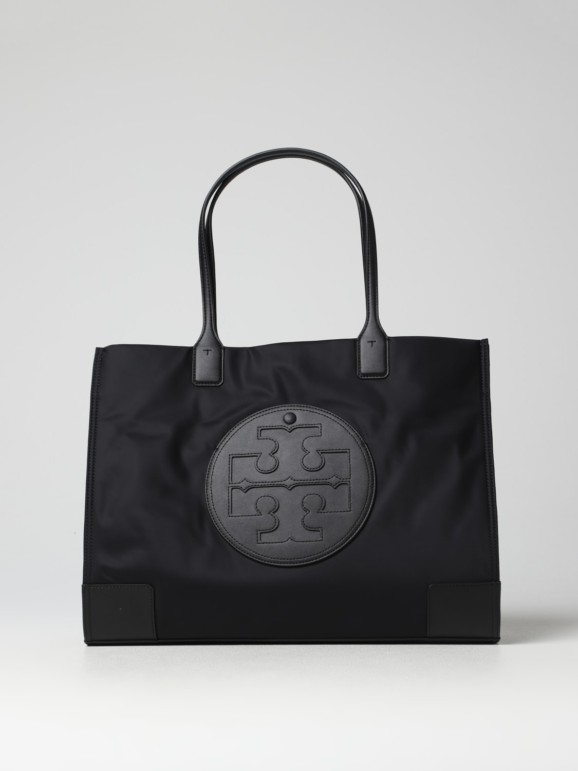 TORY BURCH Ella bag in recycled nylon Black Tory Burch tote bags 87116 online at GIGLIO.COM