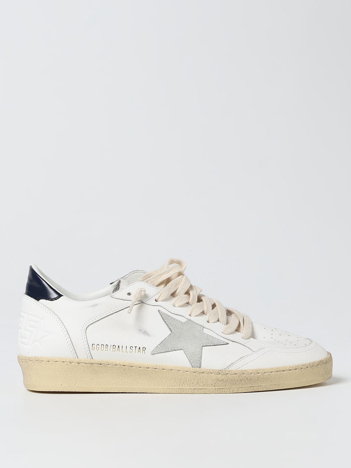 GOLDEN GOOSE: Ball Star sneakers in used leather - White | Golden Goose ...