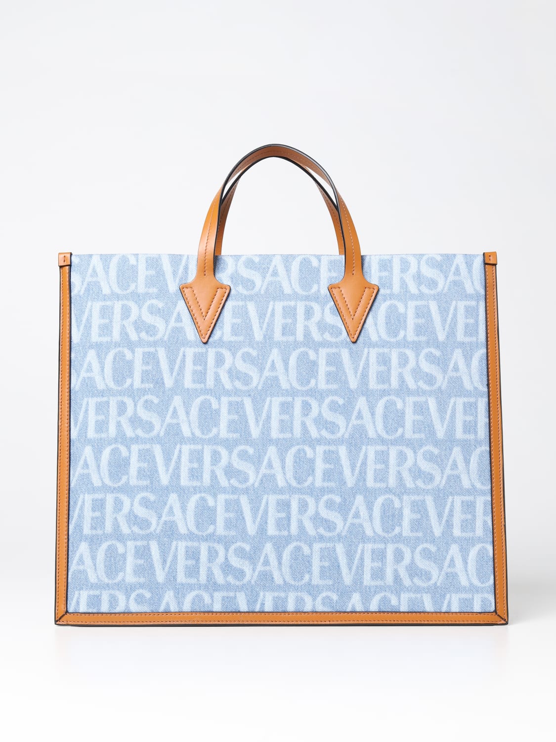 Giglio Borsa Allover Versace in denim stampato