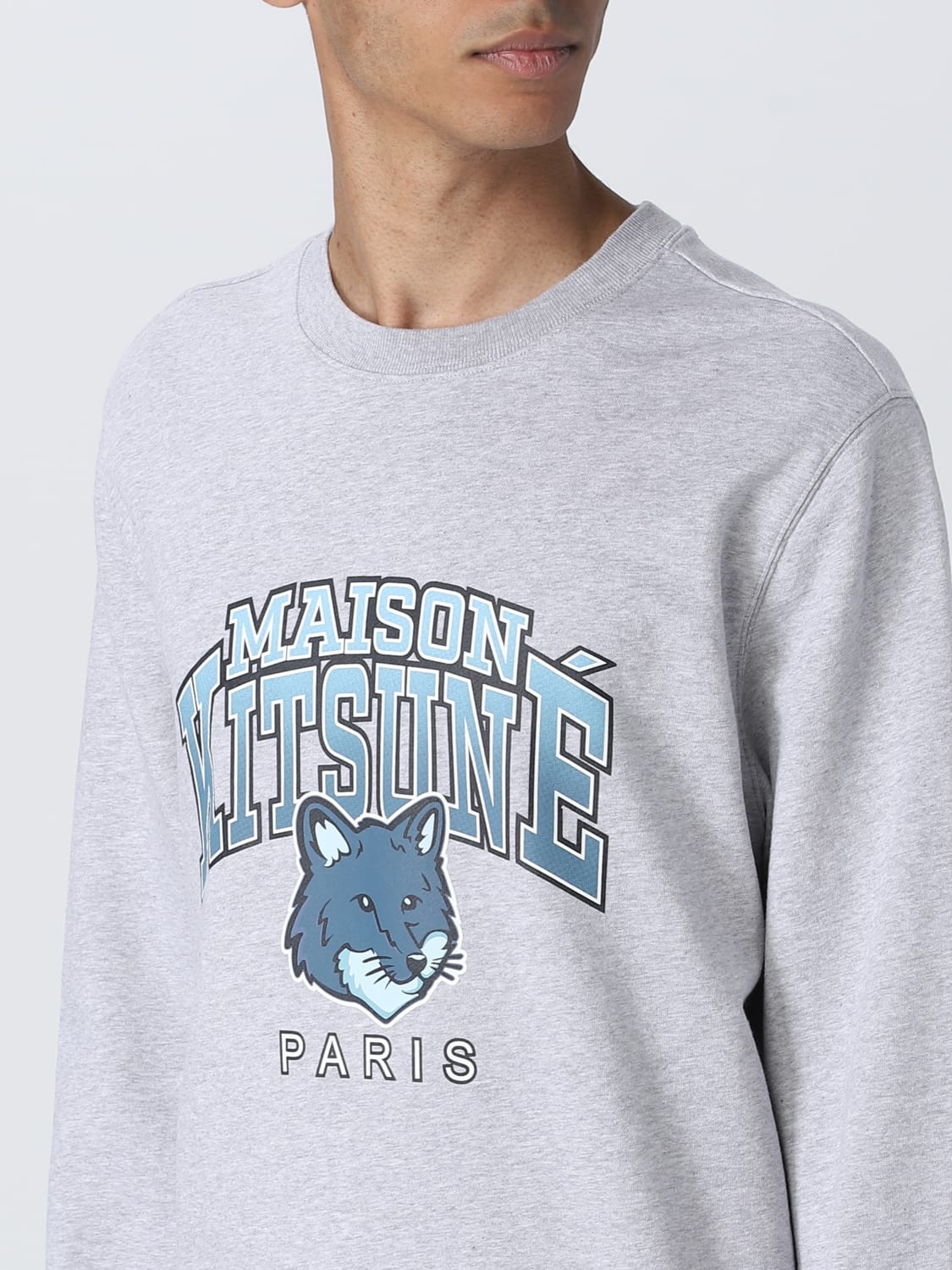 MAISON KITSUNÉ SWEATSHIRT: Maison Kitsuné cotton sweatshirt, Grey - Img 3